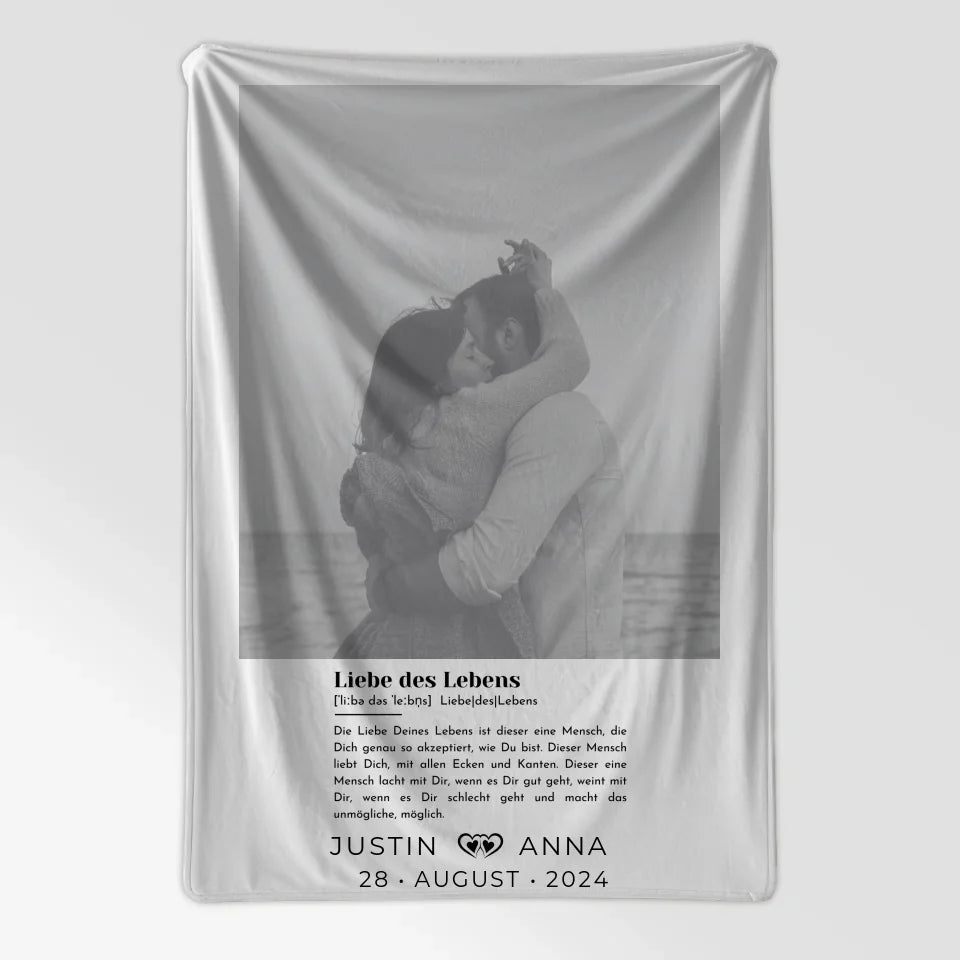 Personalisiert Foto Decke Paare Mit Namen Definition Liebe Des Lebens 7