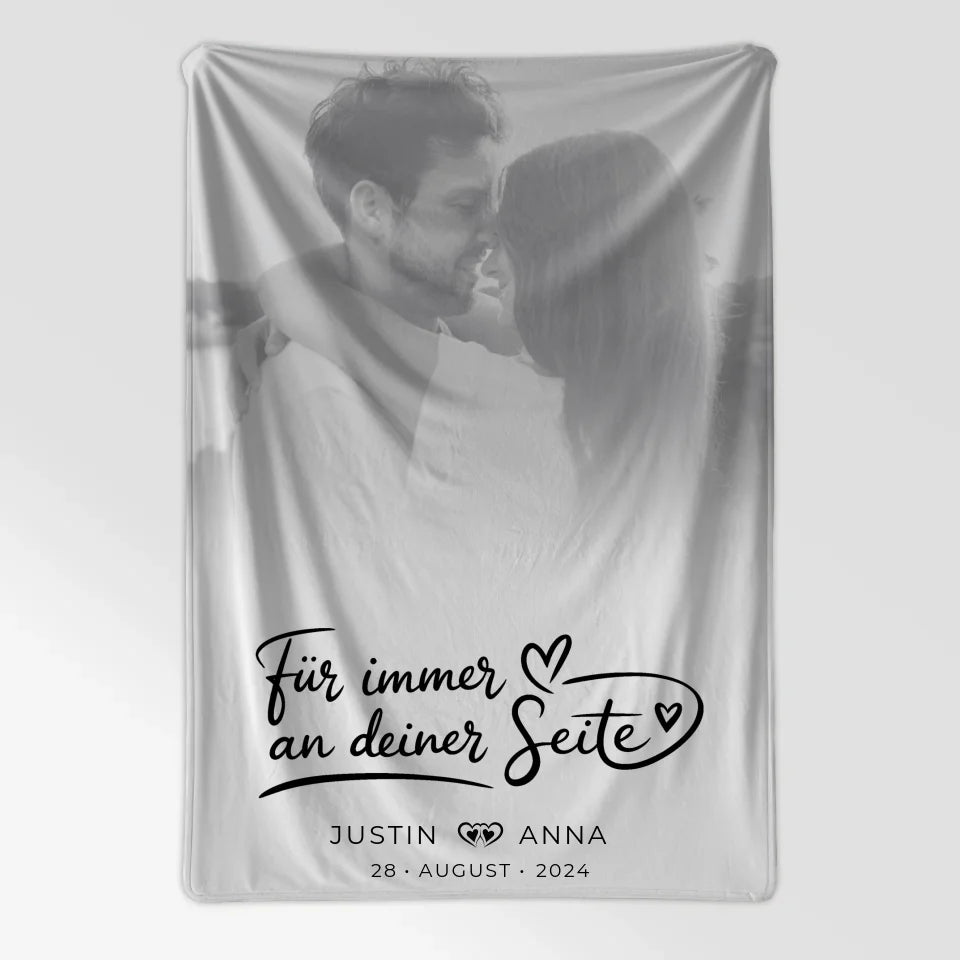 Personalisiert Decke Paare Foto Black & White Für Immer mit Namen 7