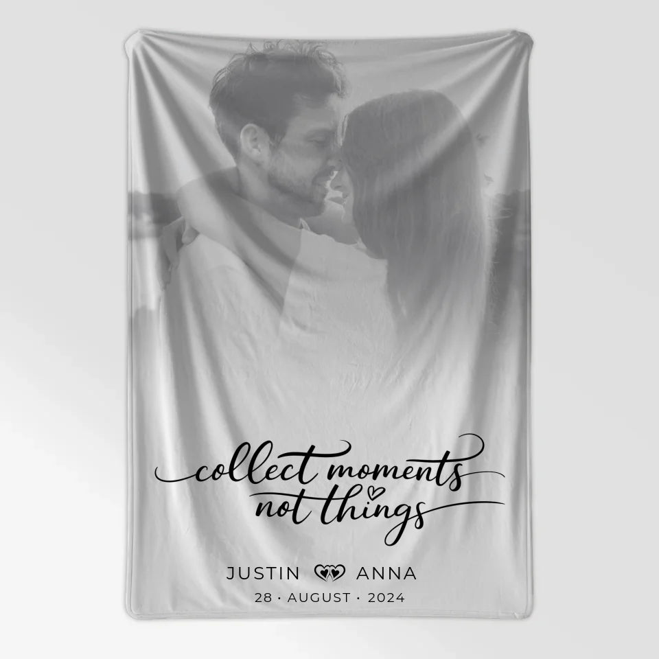 Personalisierte Decke für Paare mit Foto Schwarz Weiß Collect Moments 7