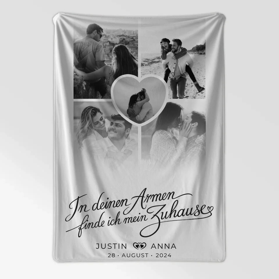 Personalisiert Decke Paare Fotocollage 5 Fotos In Deinen Armen 7