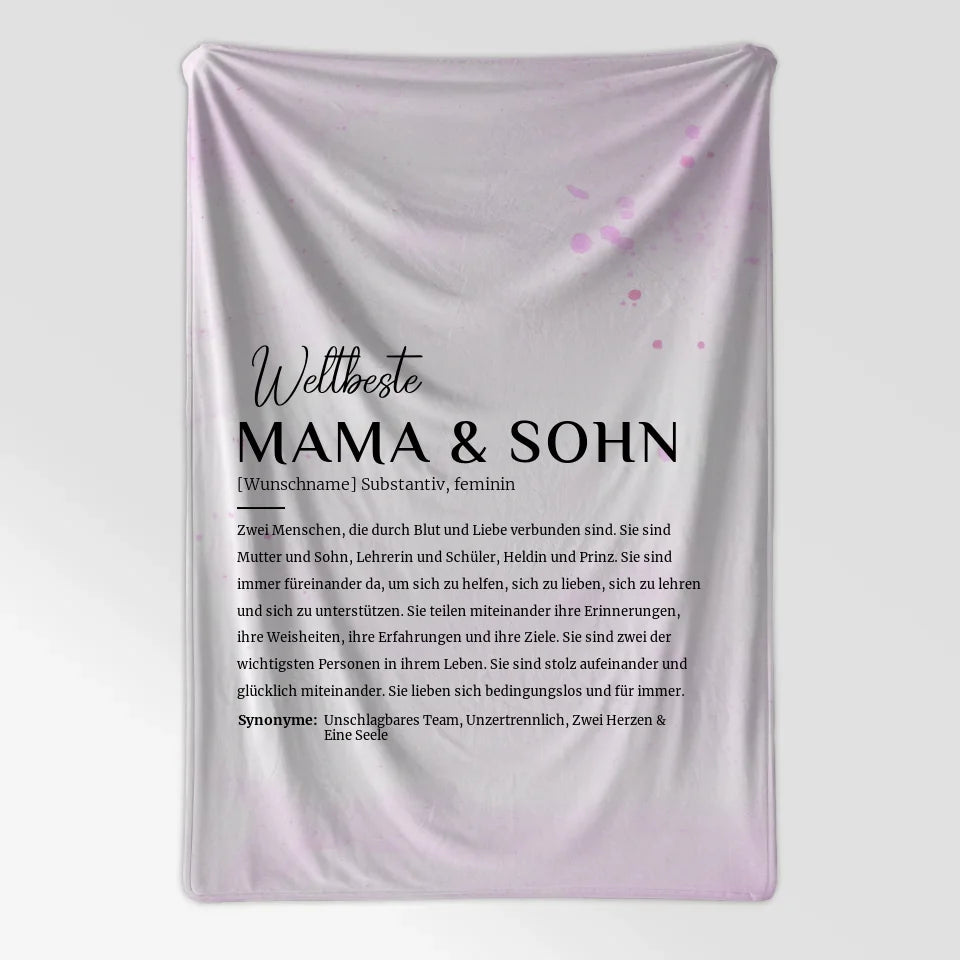 Personalisierte Decke Lila Definition Mama & Sohn mit Name 7