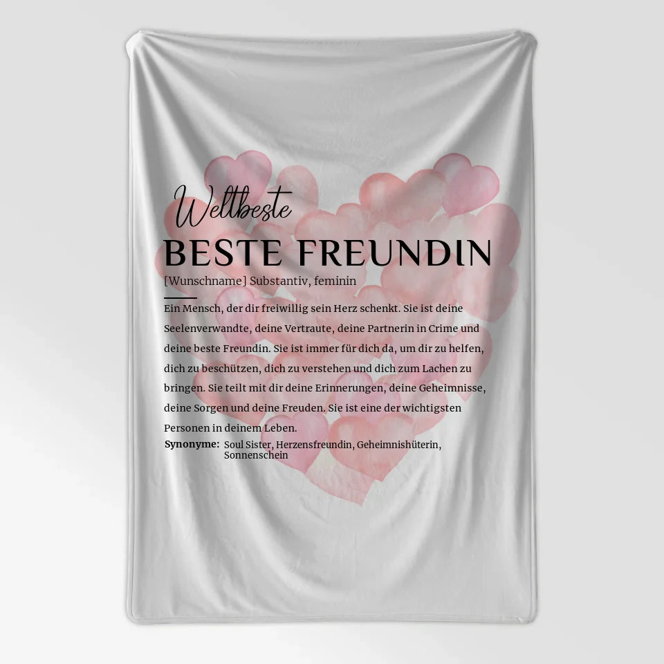 Personalisiert Decke Beste Freundin Definition mit Name Ballonherzen 7