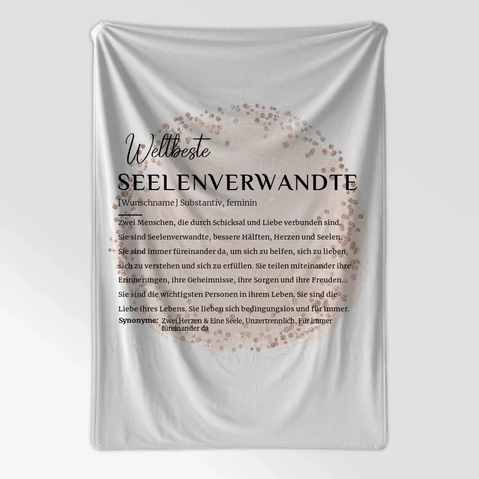 Personalisierte Decke Definition Seelenverwandte mit Name Farbkreis Rose 7