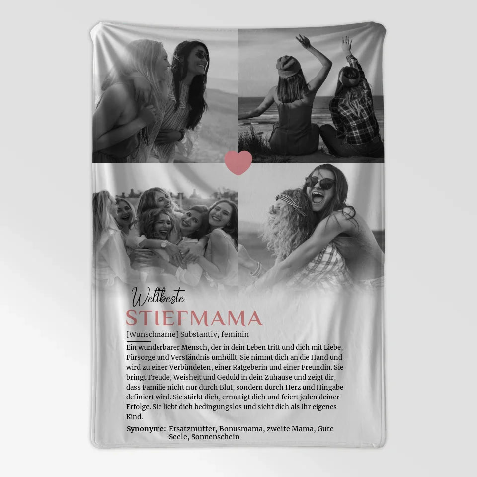 Personalisierte Decke Definition Stiefmama 4 Fotos mit Name 7