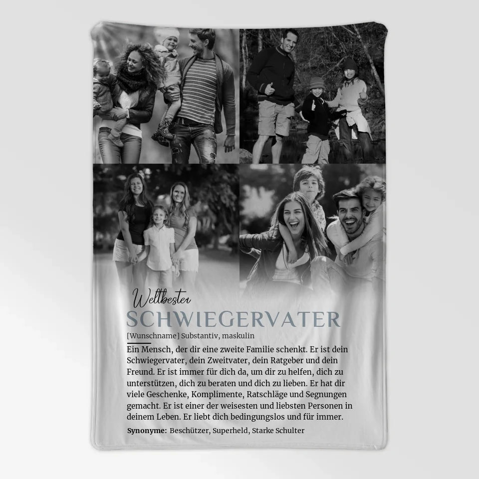 Personalisierte Decke Schwiegervater Definition 4 Fotos mit Name 7