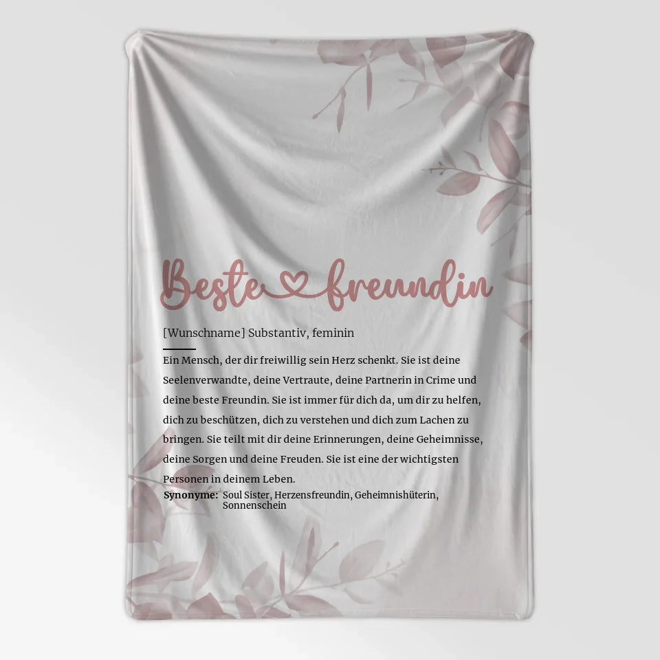 Personalisierte Decke Definition Beste Freundin Herz mit Name 7
