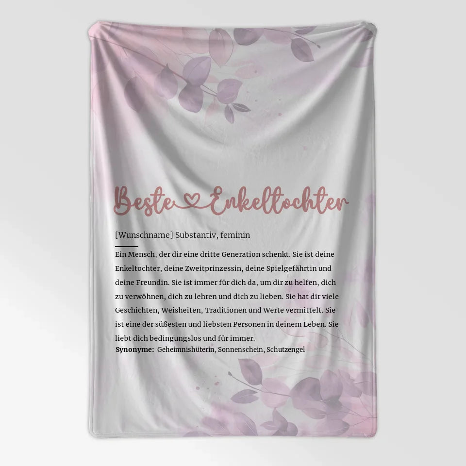 Personalisierte Decke Definition Beste Enkeltochter Herz mit Name 7