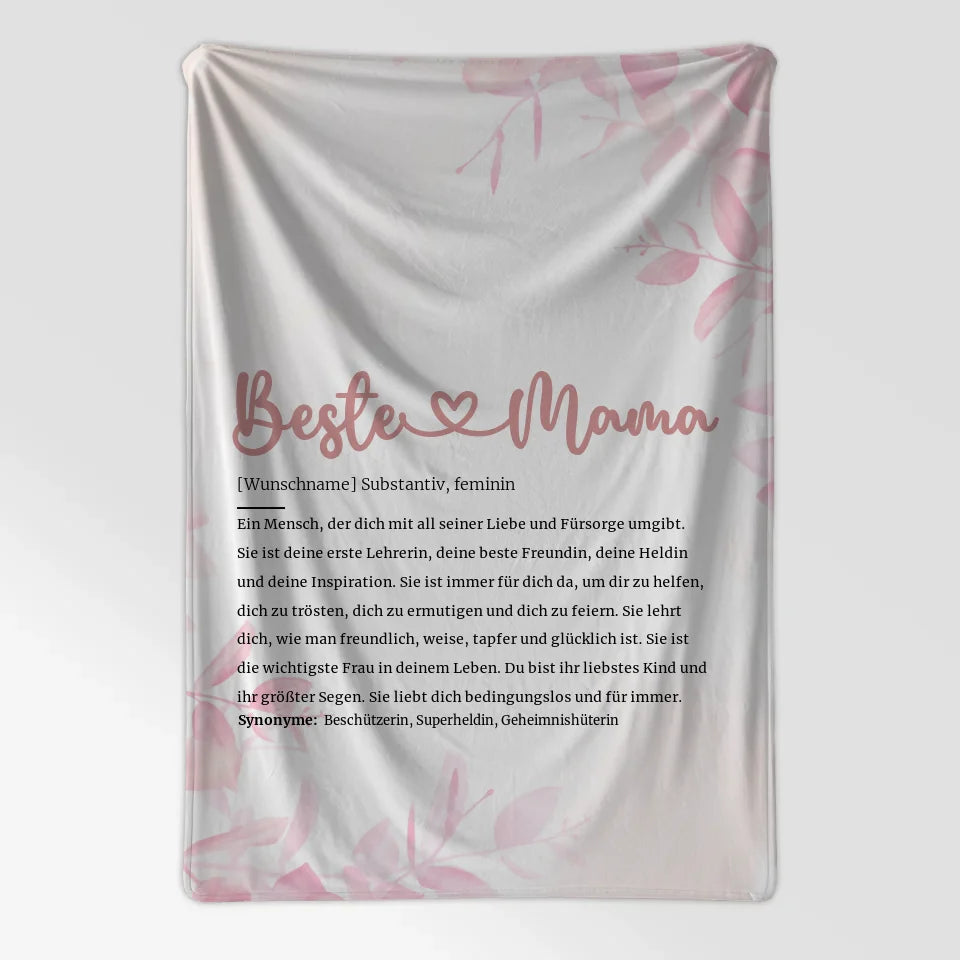 Personalisierte Decke Beste Mama Herz mit Name Geschenkidee 7