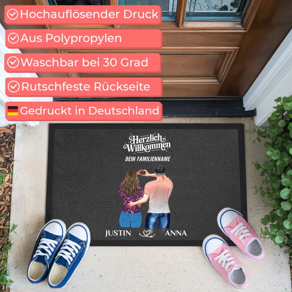 Personalisierte Fußmatte für Paare Welcome Türmatte gestalten 3