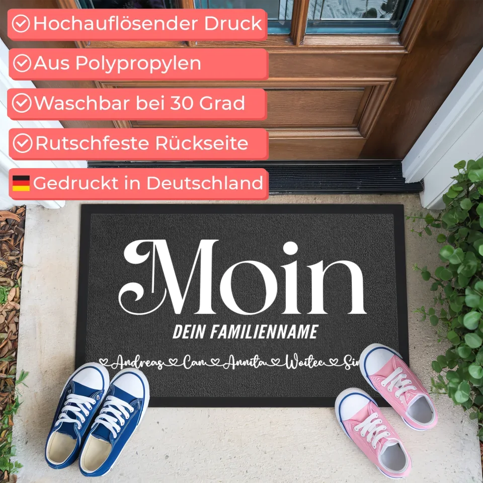 Personalisierte Fußmatte mit Familienname Üdvözöljük willkommen 3