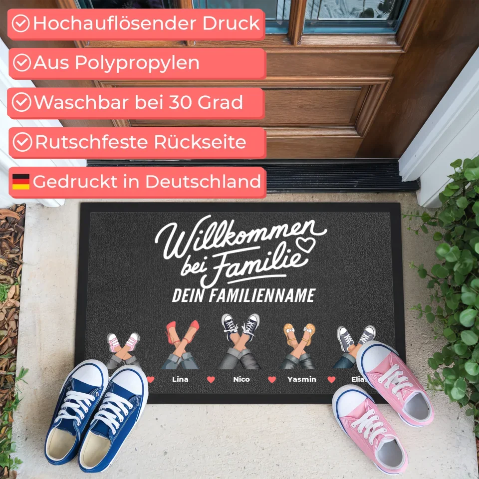 Personalisierte Fußmatte Willkommen Eure Schuhe als Cliparts 3