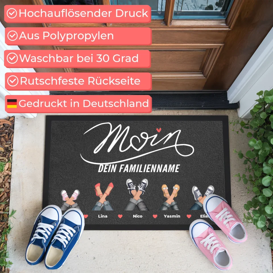 Individuelle Fußmatte Moin mit personalisierten Sneaker Cliparts 3