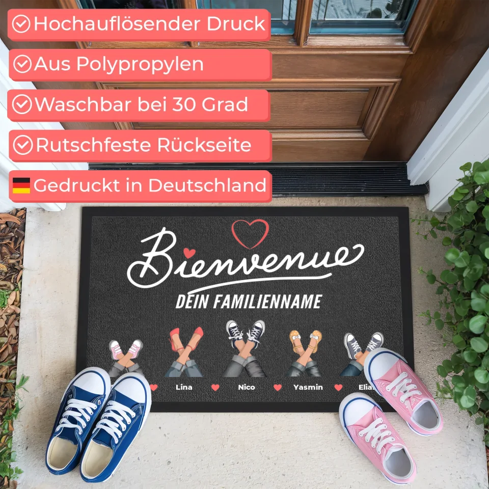 Individuelle Fußmatte mit Cliparts und Tervetuloa Design 3