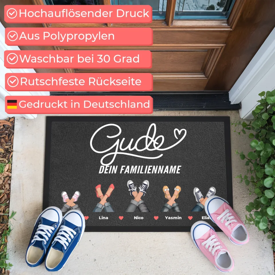Fußmatte Personalisiert Eure Schuhe als Cliparts Willkommen Auf Hessisch Gude 3