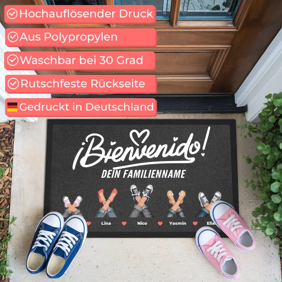 Individuelle Fußmatte mit Euren Schuhen als Cliparts ¡Bienvenido! 3