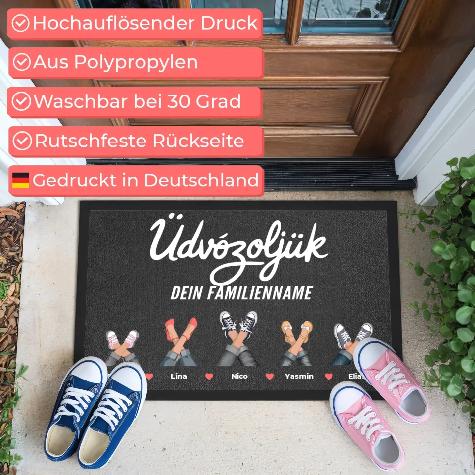 Individuelle Fußmatte mit Cliparts und Willkommen auf Ungarisch 3