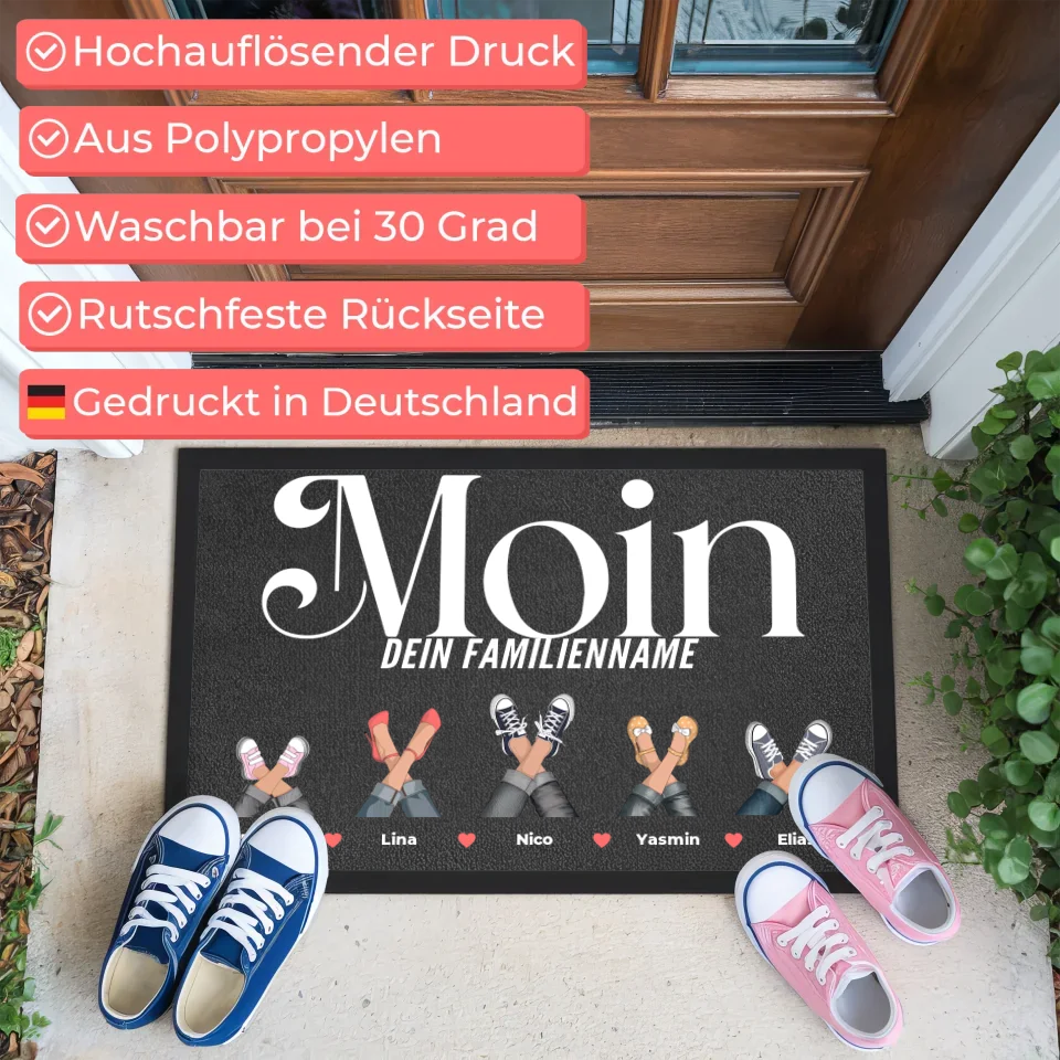 Individuelle Fußmatte mit Sneaker Cliparts Willkommen Üdvözöljük 3