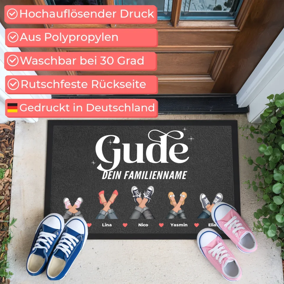 Personalisierte Fußmatte mit Sneaker Cliparts Üdvözöljük 3