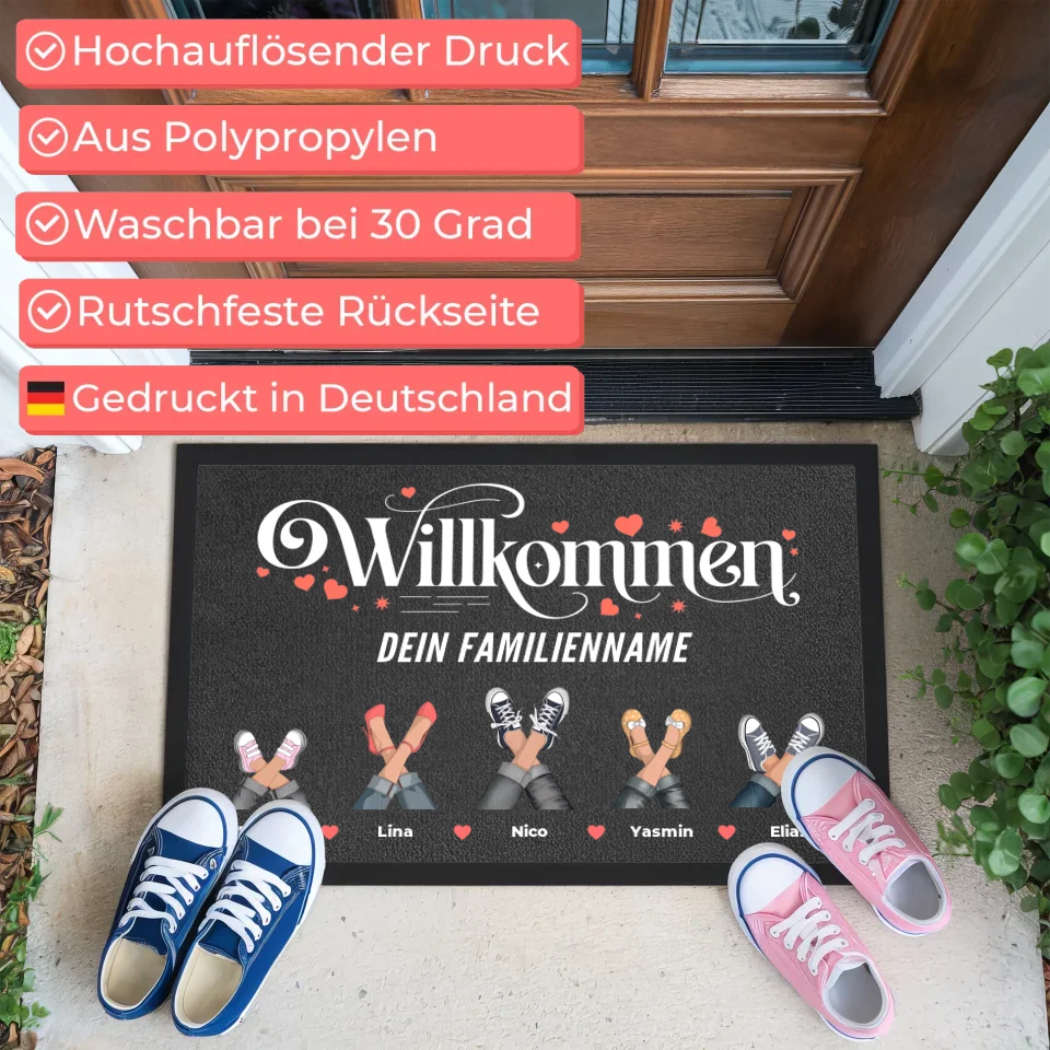 Fußmatte personalisiert Herzlich Willkommen Eure Schuhe Cliparts 3