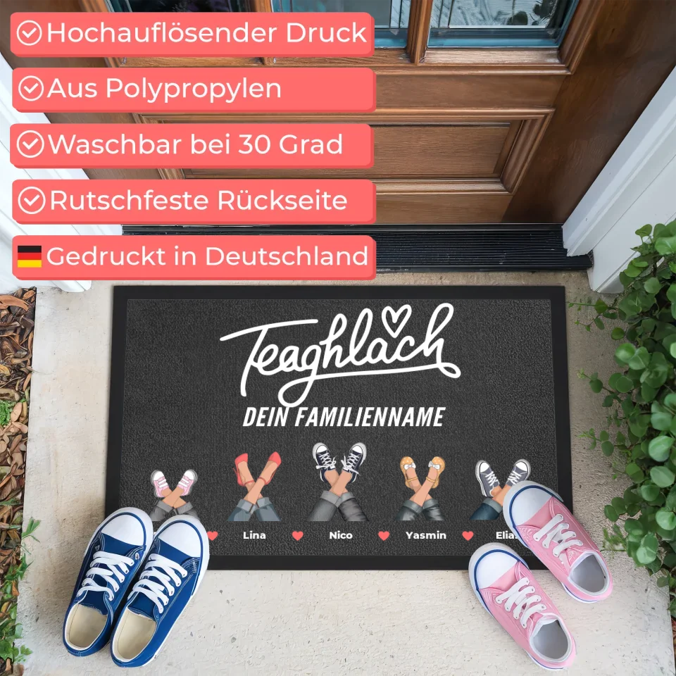 Personalisierte Fußmatte Eure Sneaker Familie Auf Irisch Teaghlach 3
