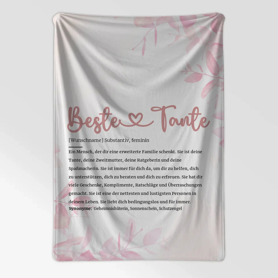 Personalisiert Decke mit Name Definition Beste Tante Herz 7