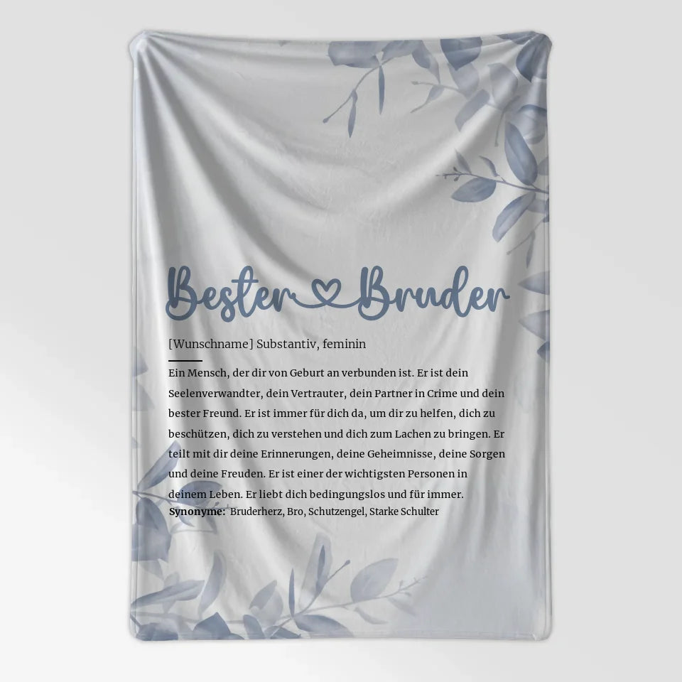Personalisierte Decke Definition Bester Bruder Herz mit Name 7