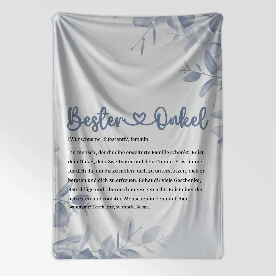 Personalisierte Decke Definition Bester Onkel Herz mit Name 7