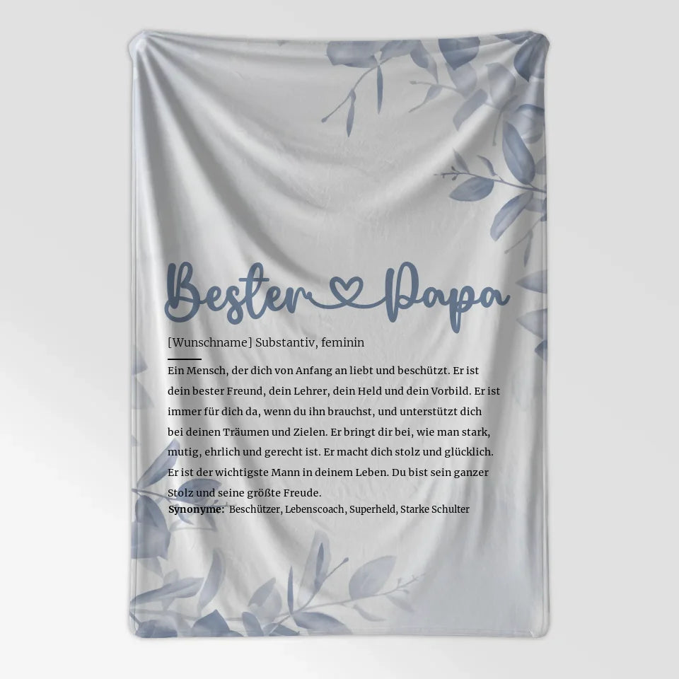 Personalisierte Decke mit Name Beste Papa Definition Herz Geschenk 7