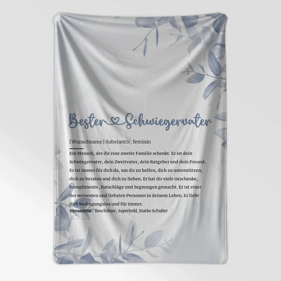 Personalisierte Decke Definition Bester Schwiegervater Herz mit Name 7