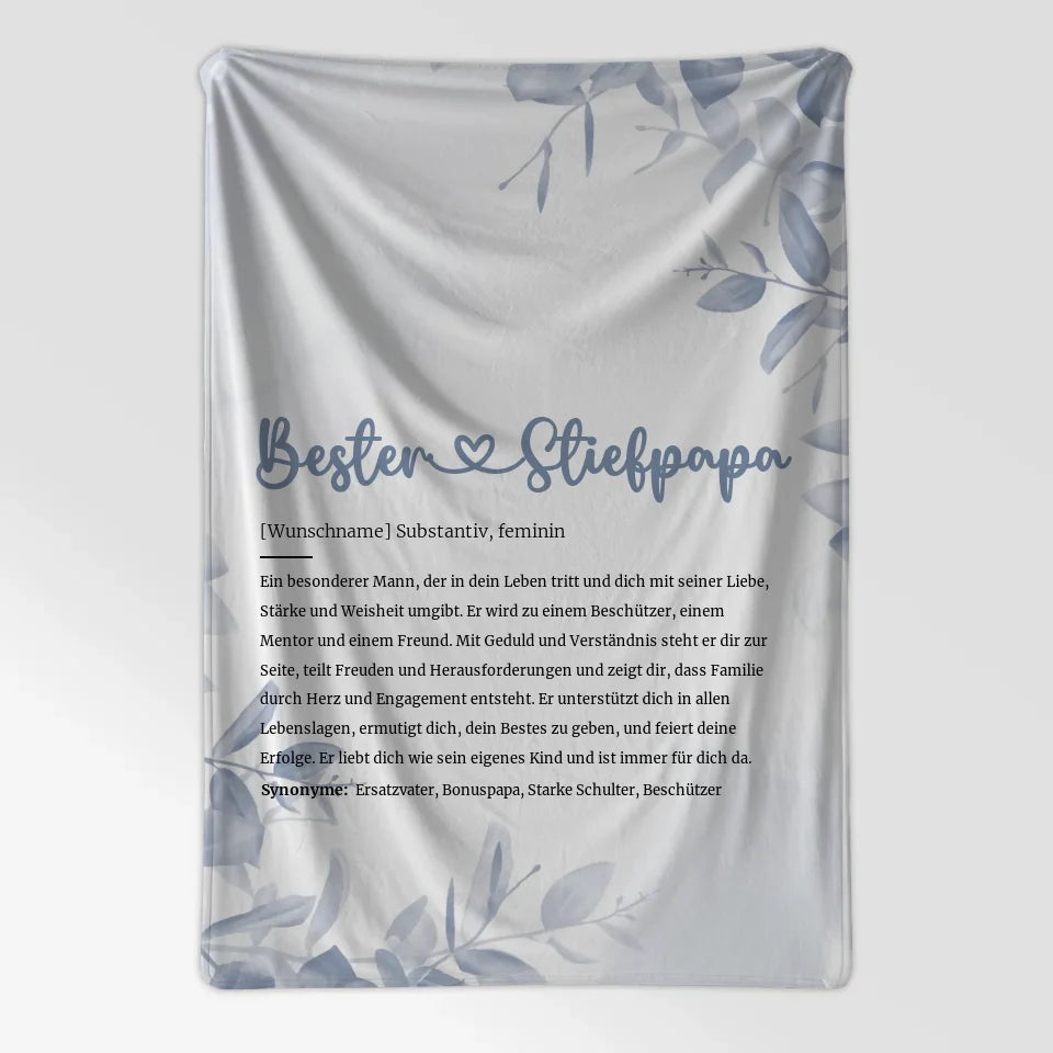 Personalisierte Decke Definition Bester Stiefpapa Herz mit Name 7