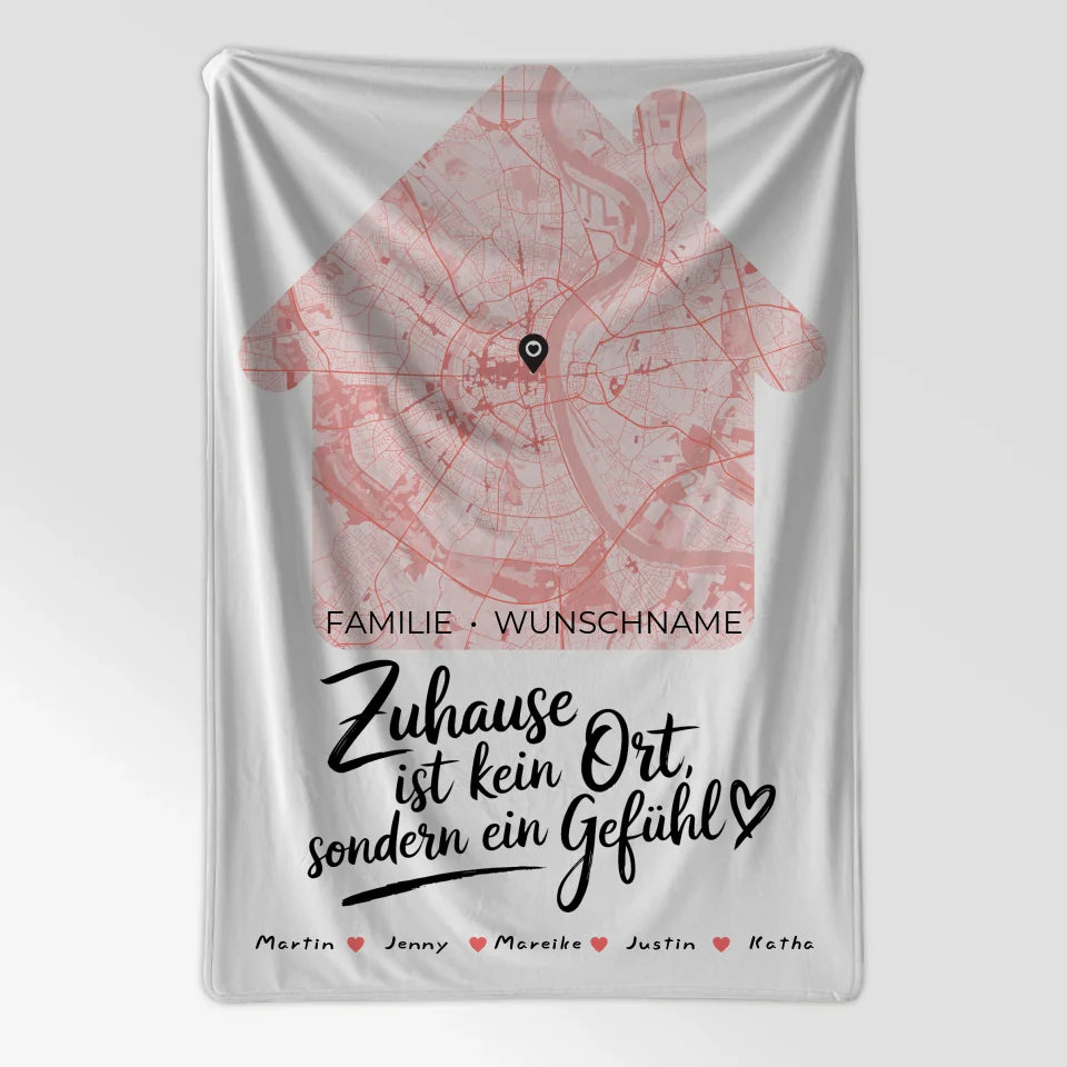 Personalisierte Familien Decke Stadtkarte Zuhause Ist Gefühl 7