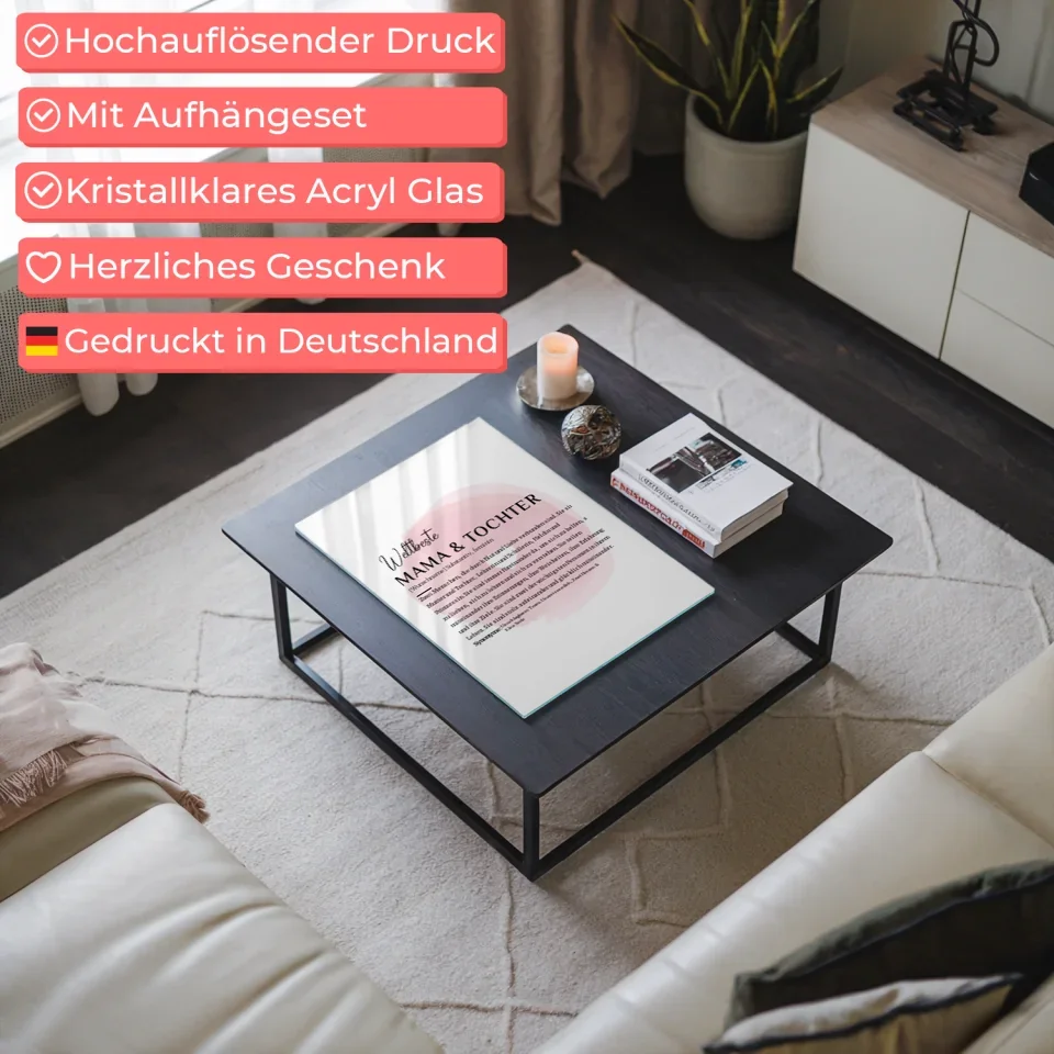 Acrylglas Bild personalisiert Definition Mama & Tochter mit Name