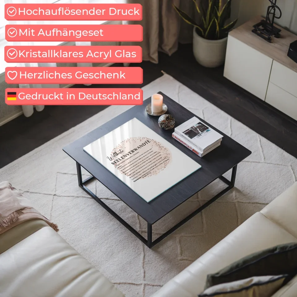 Personalisiertes Acrylglas Bild Definition Seelenverwandte mit Name