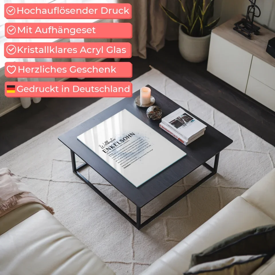 Personalisiertes Acrylglas Bild Definition Enkelsohn mit Name