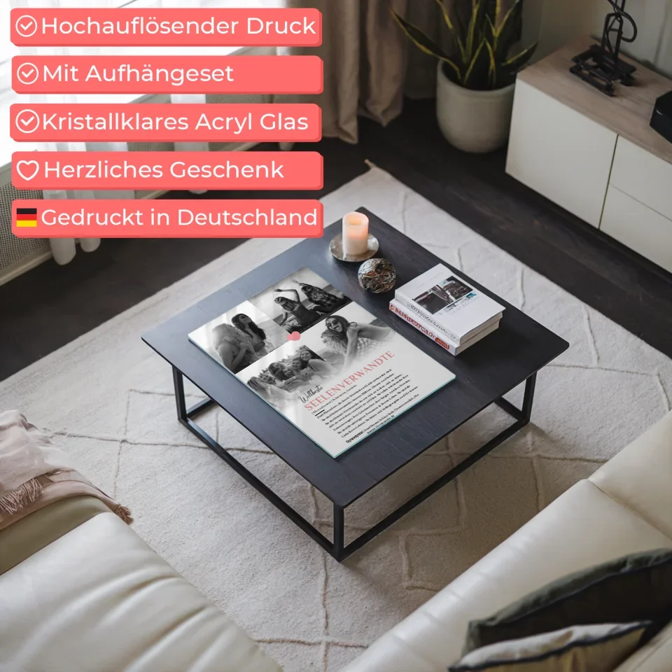 Personalisiertes Acrylglas Bild Definition Seelenverwandte 4 Fotos