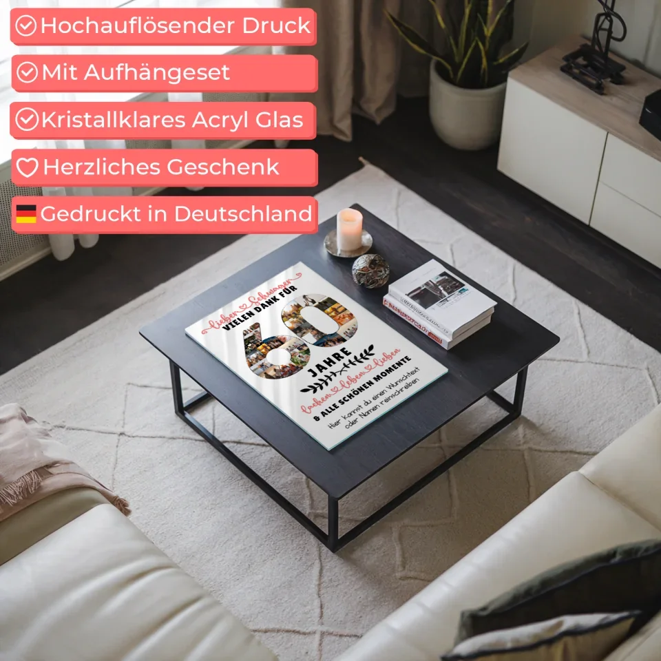 Personalisiertes Acrylglas Bild für Schwager 60 Geburtstag Fotos Momente