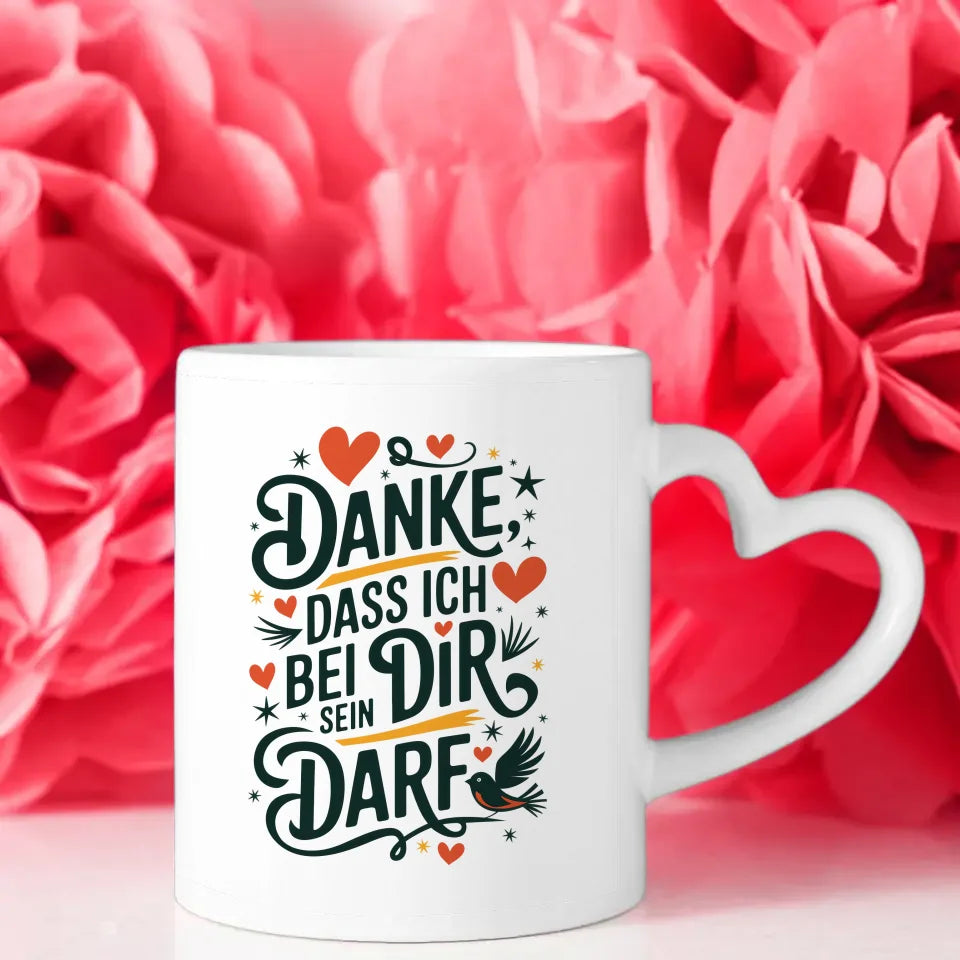 Tasse Liebe und Herzen Danke für deine Zuneigung Design