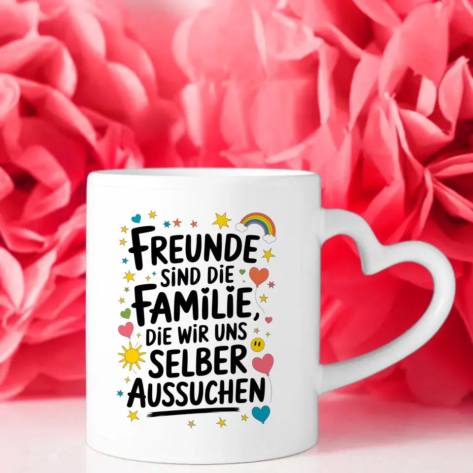 Tasse Beste Freundin mit liebevollem Spruch und bunten Motiven