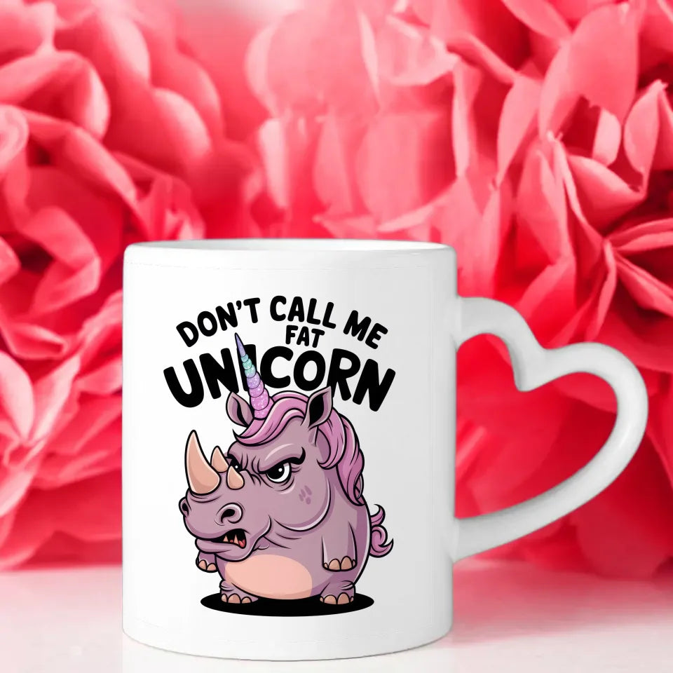 Humorvolle Tasse mit wütendem Nashorn und Einhornhorn Tierdesign