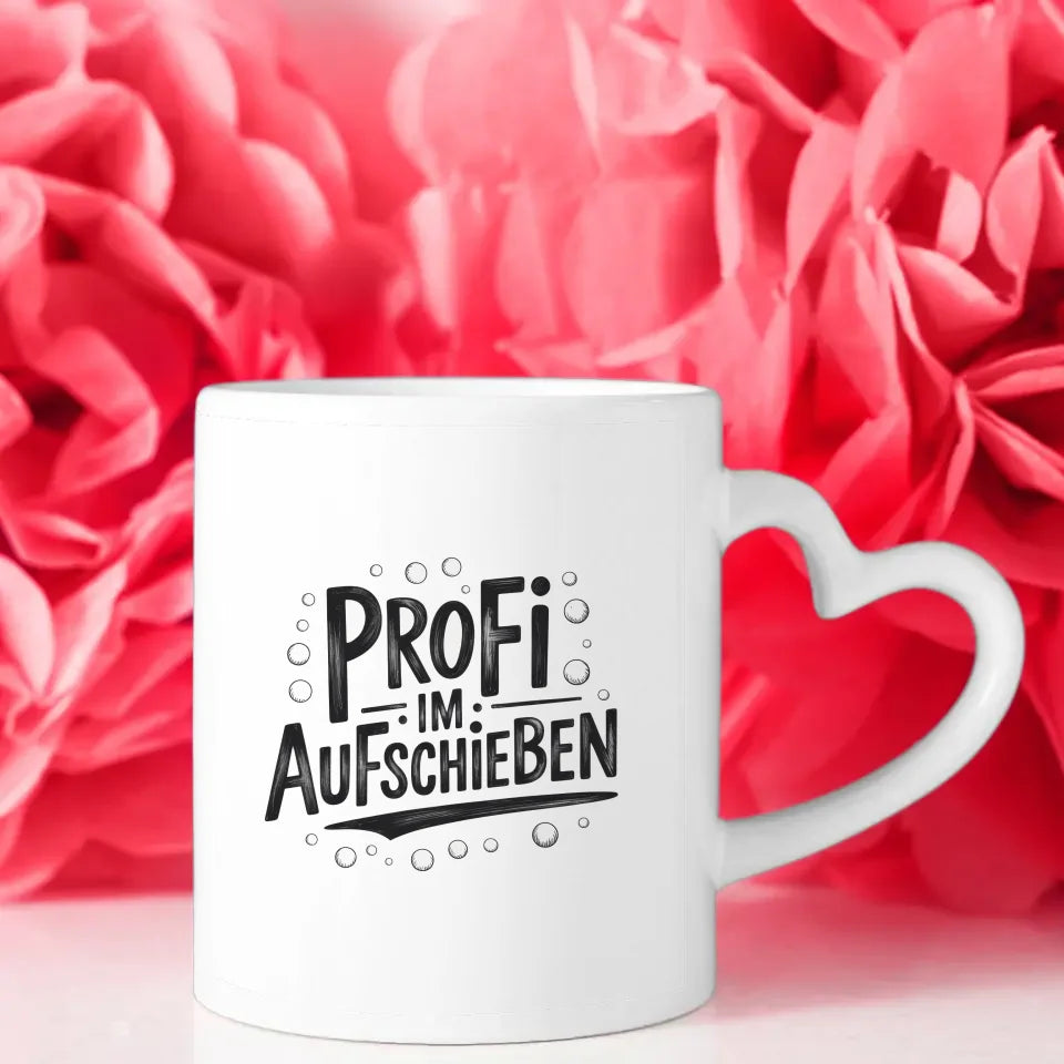 Lustige Tasse Profi im Aufschieben mit handgemachtem Design
