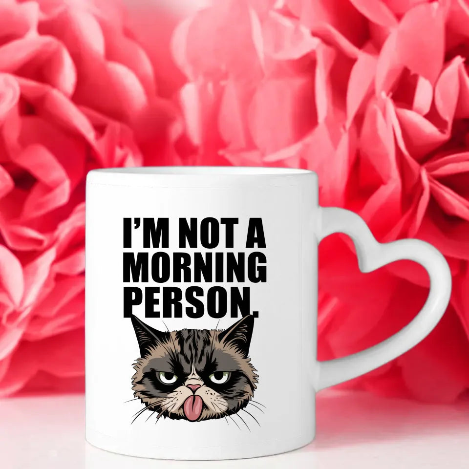 Lustige Tasse mit Spruch Ich bin kein Morgenmensch Katze