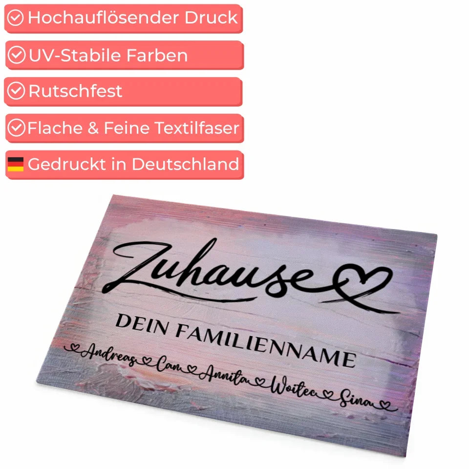 Vintage Holz Bunt Fußmatte mit Namen für ein persönliches Zuhause 4