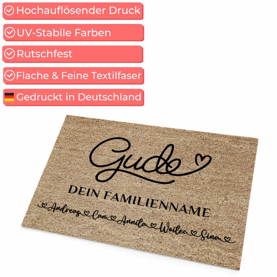 Personalisierte Fußmatte mit Namen Willkommen Auf Hessisch Braun 4