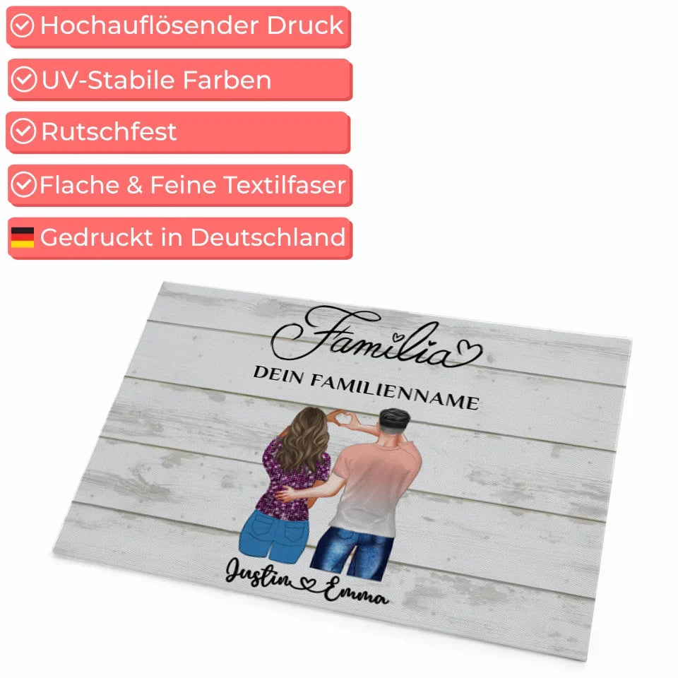 Personalisierte Paar Fußmatte Vintage Weiß Familie Auf Spanisch 4