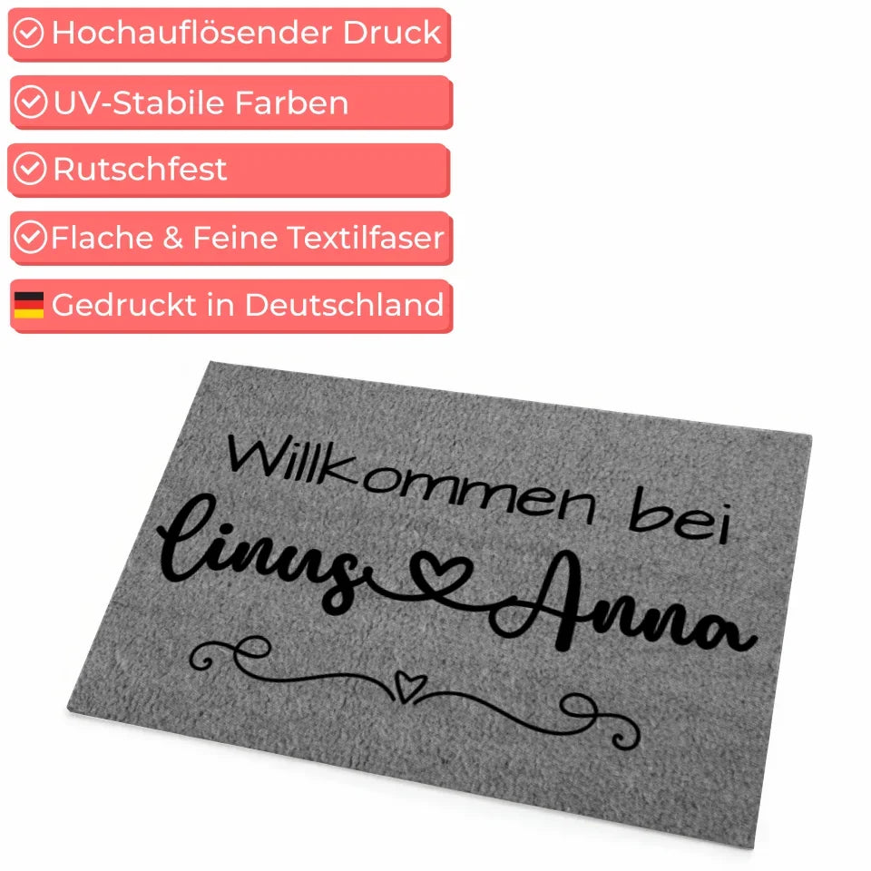 Personalisierte Fußmatte Familie Paare Grau Geschenkidee 4