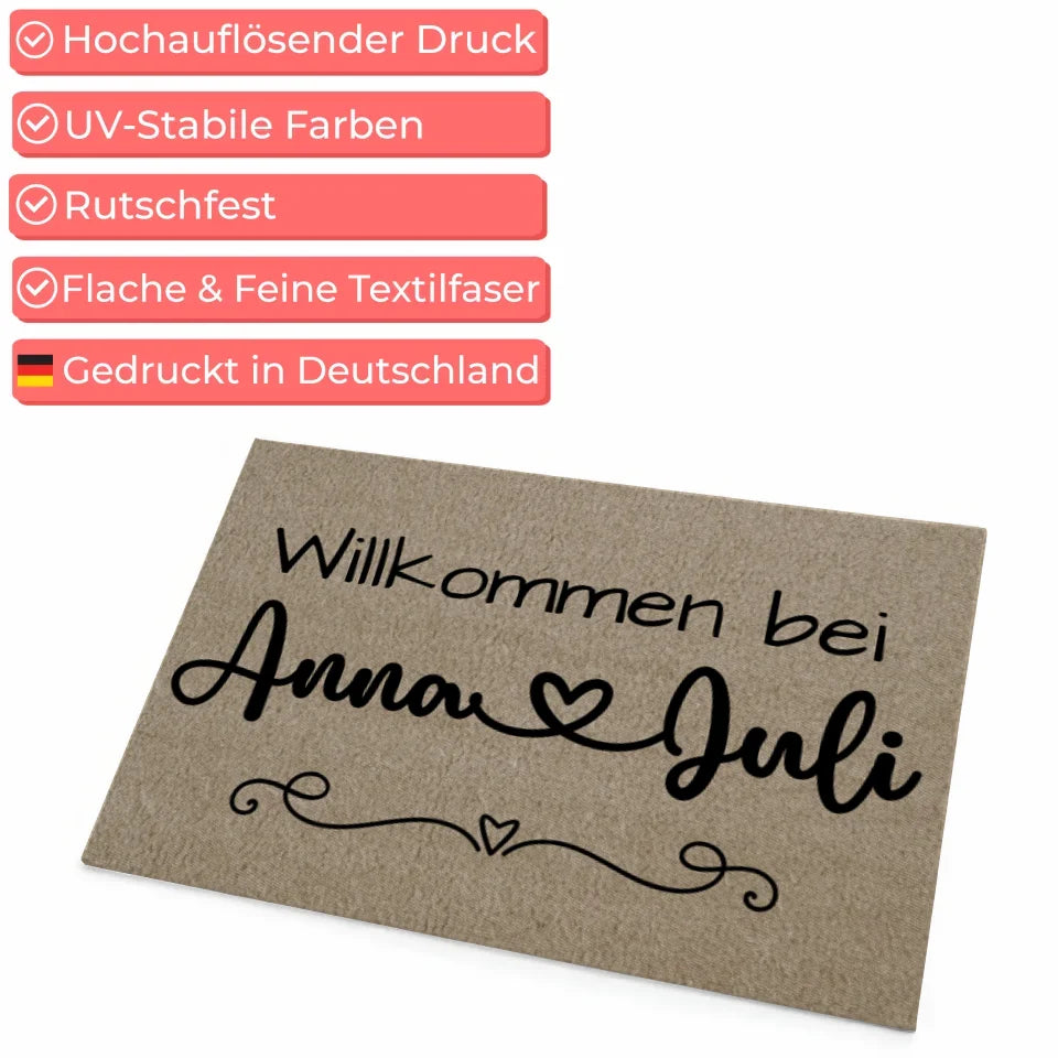 Personalisierte Familie Fußmatte Beige für Beste Freundin Geschenk 4