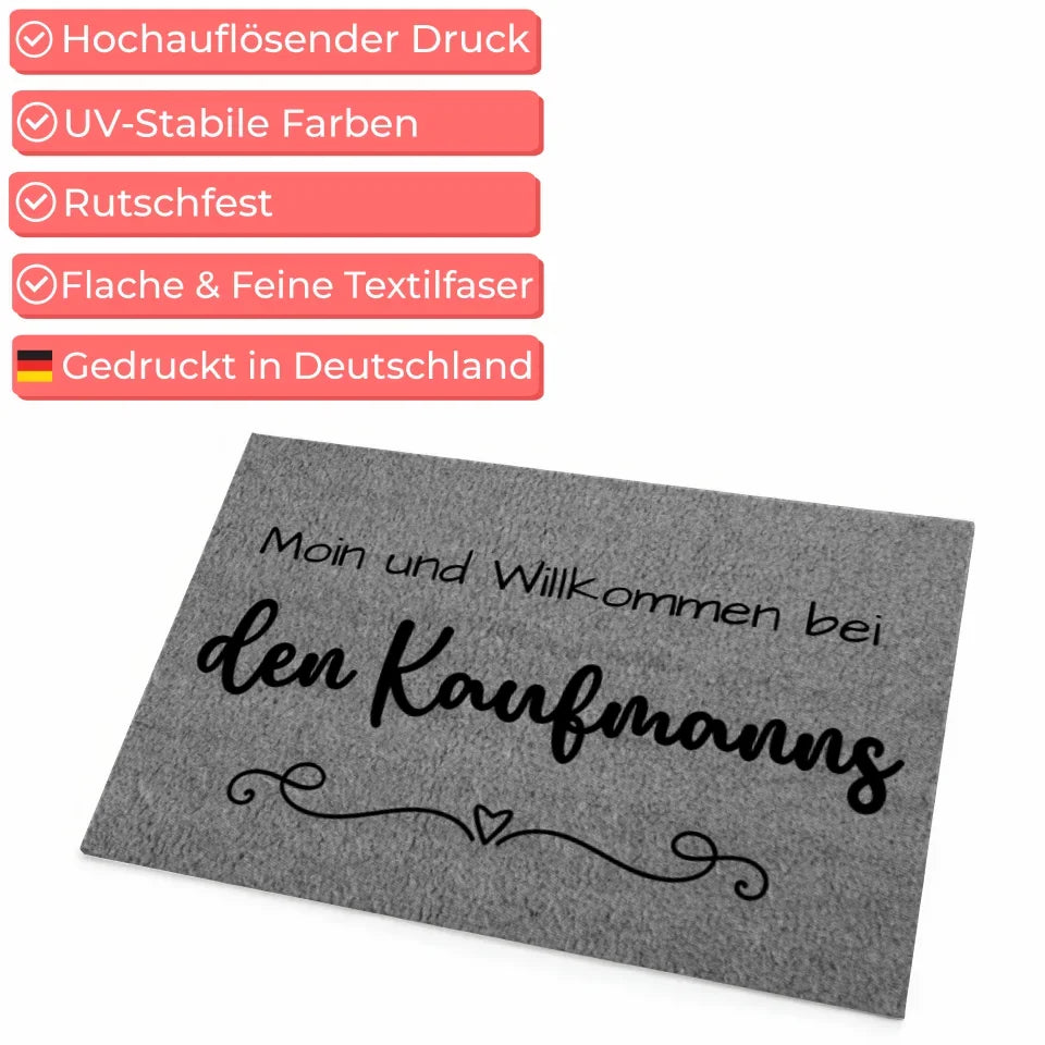 Personalisierte Familie Fußmatte Grau für Ihr Zuhause 4