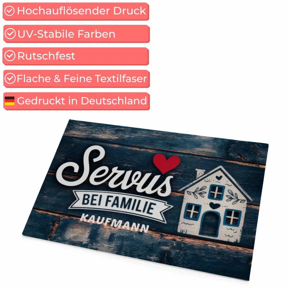 Familien Fussmatte mit Namen Servus personalisierte Fußmatte Geschenk 4