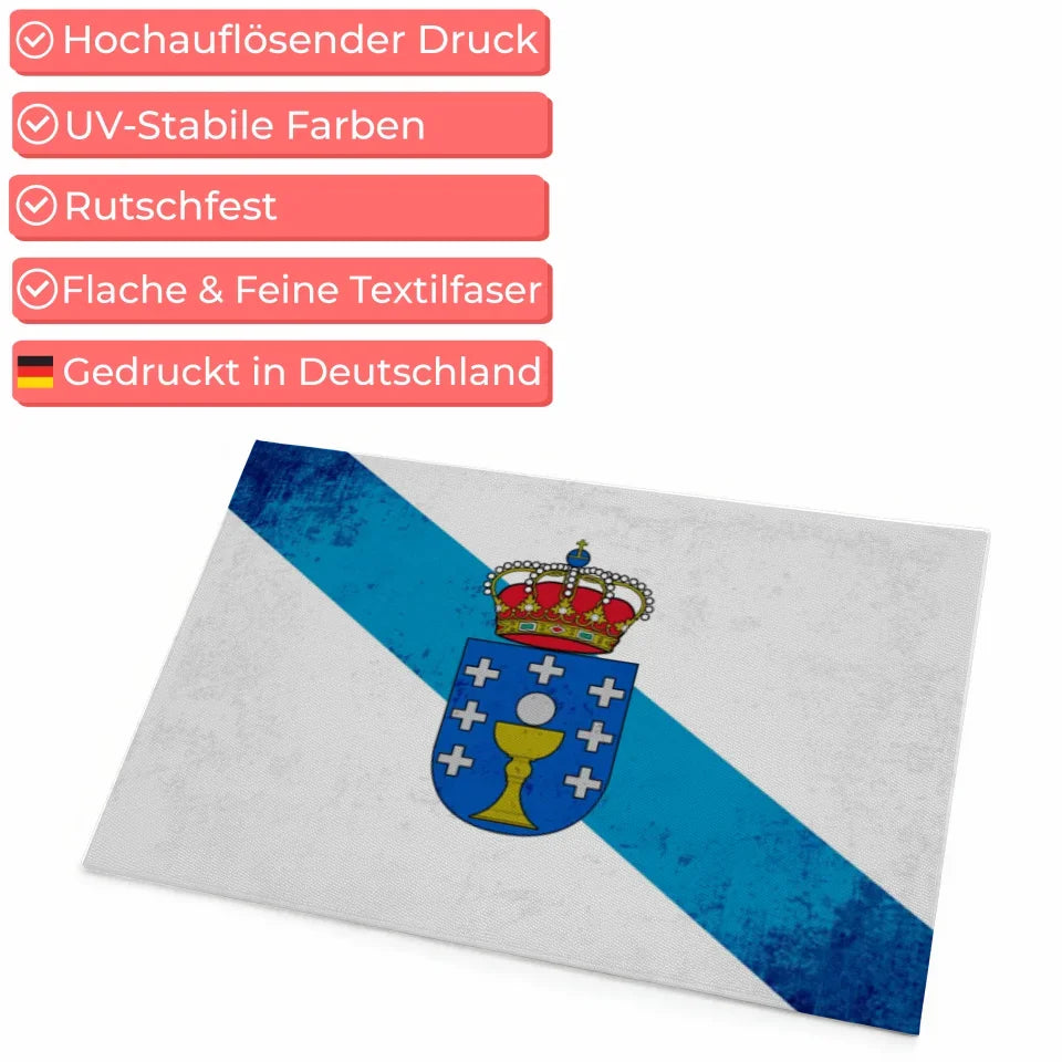 Personalisierte Fußmatte Länderflagge Wunschtext Galicien Zivil 4
