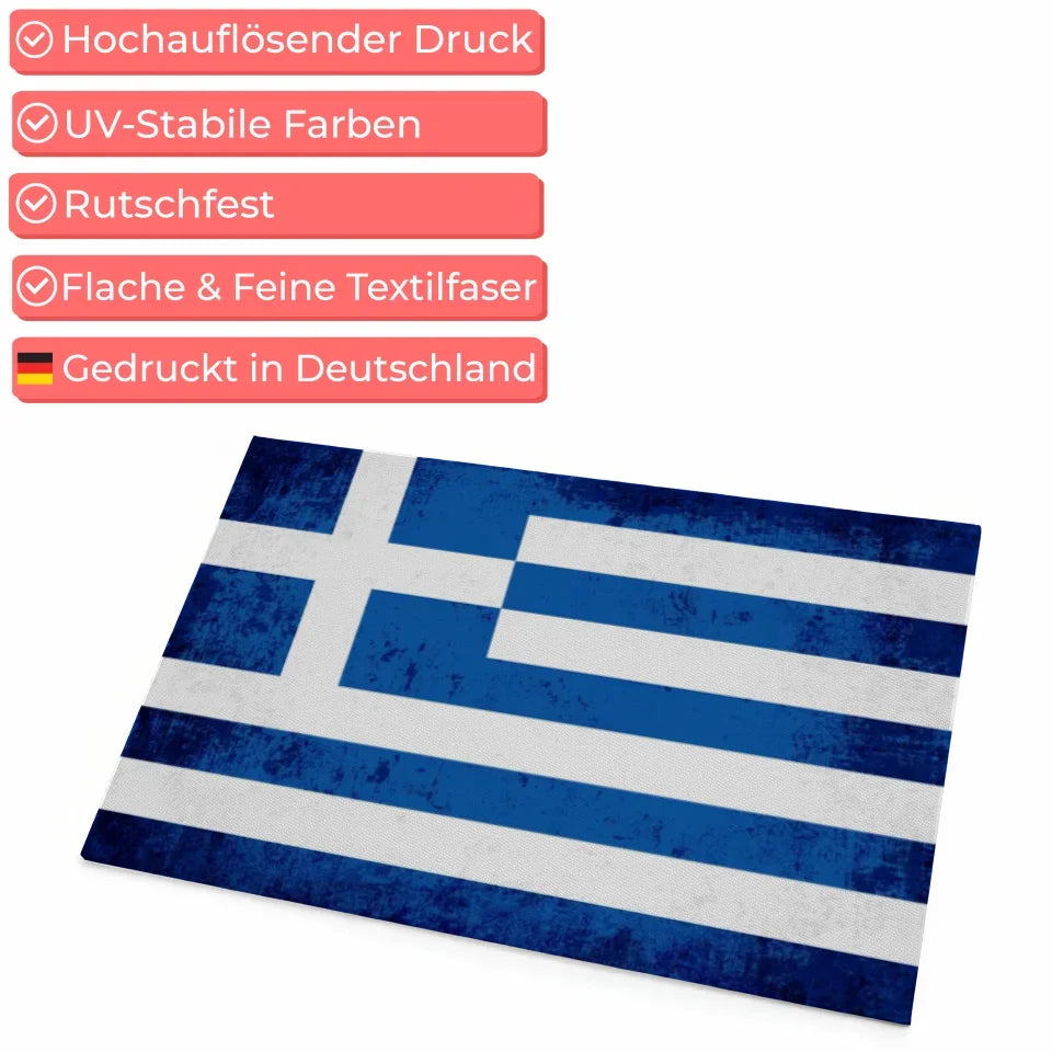 Personalisierte Fußmatte Griechenland mit Wunschtext und Länderflagge 4